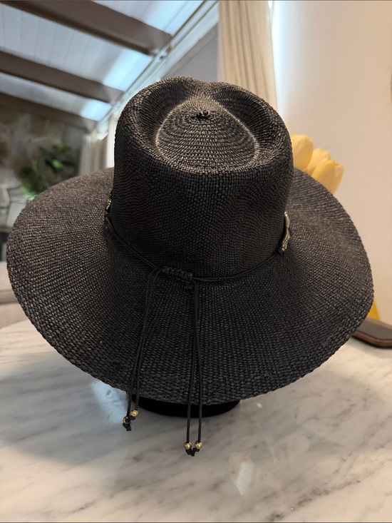 Monte Carlo Straw Rancher Hat - Black with Beaded Trim main image 10